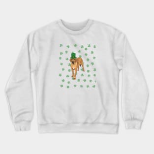 Fawn Great Dane with Saint Patrick's Day Theme Crewneck Sweatshirt